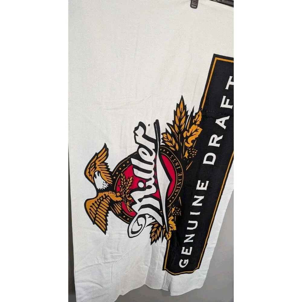 VINTAGE MILLER GENUINE DRAFT BEER Beach Towel  NWOT - READ DESCRIPTION!